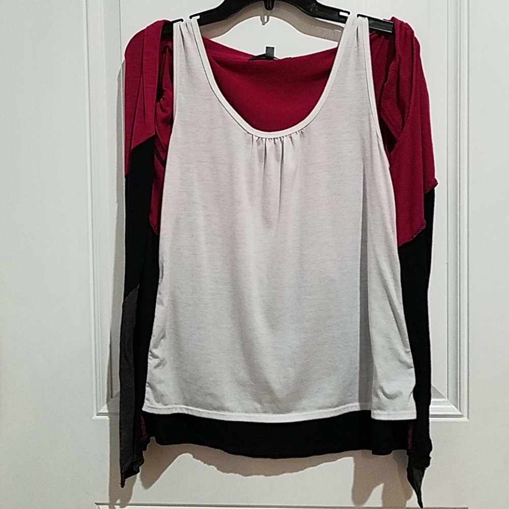 HeartSoul Blouse w/ Attached Cardigan - Picture 3 of 5